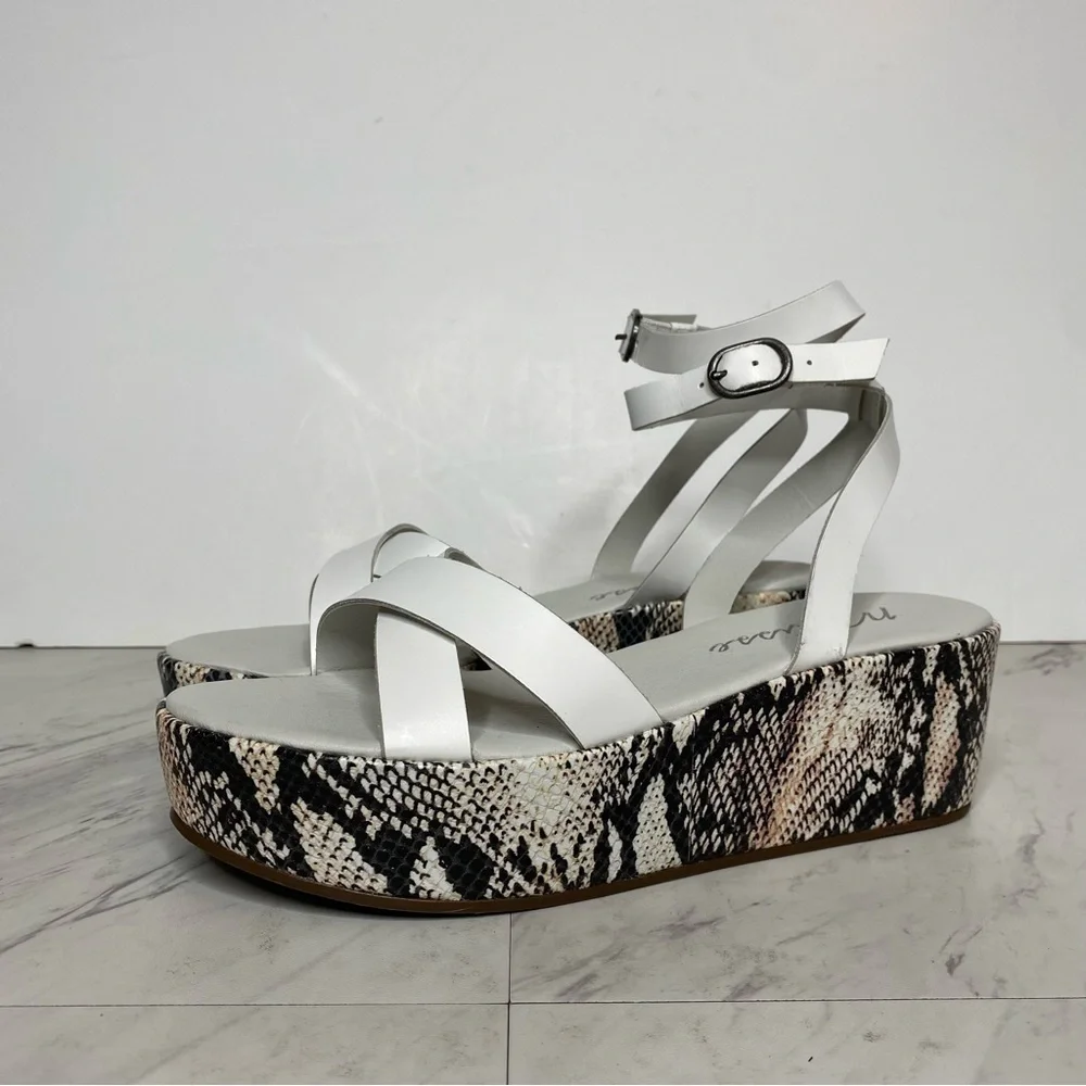 Matisse Sure Thing Platform Strappy Snake Leather Sandal 9M